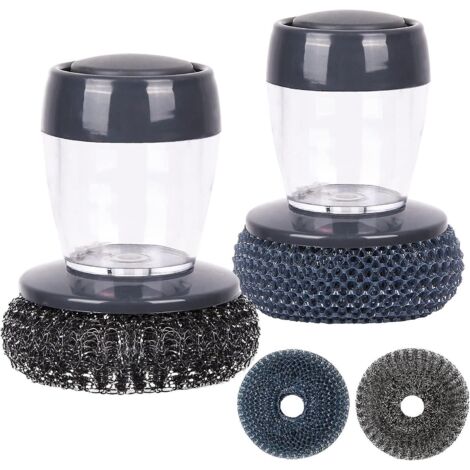 ensemble De 2 Brosses  Vaisselle (avec Distributeur De Savon), Brosses De Nettoyage De Cuisine (avec 2 Ttes De Brosse Interchangeables), Brosses D