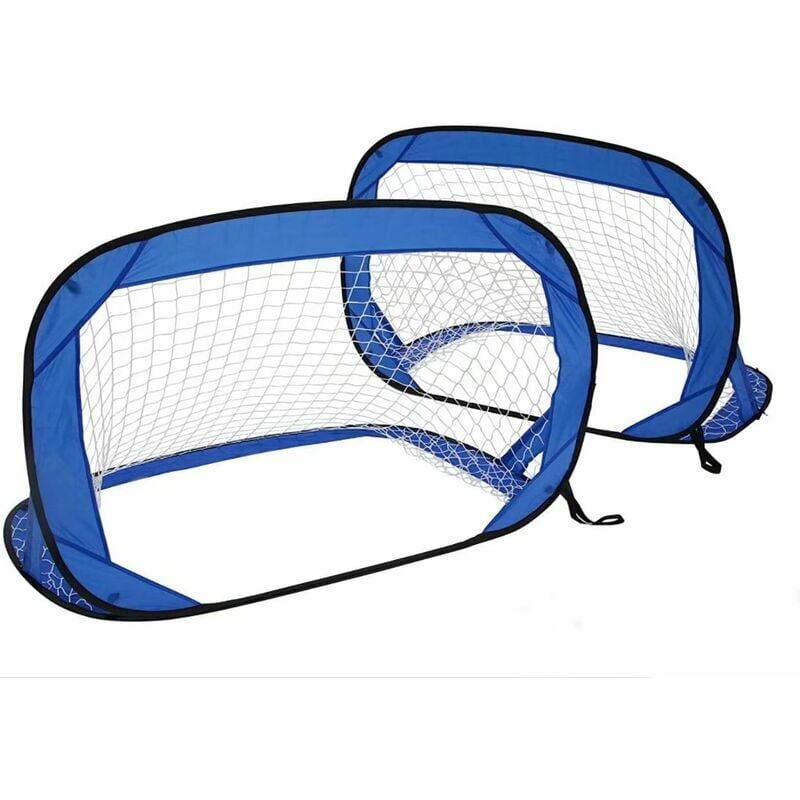 Ensemble de 2 buts de football pour enfants et adultes - 2 mini-buts de soccer pop-up pour le jardin et la plage - Pliables, portables et installés