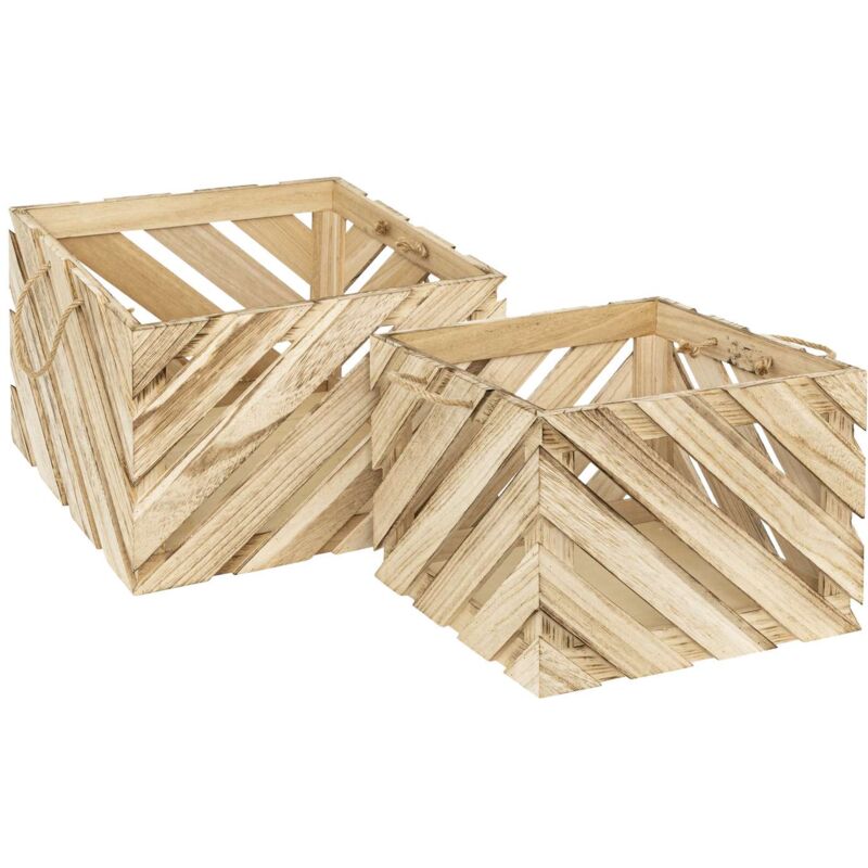 Ensemble de 2 caisses en bois