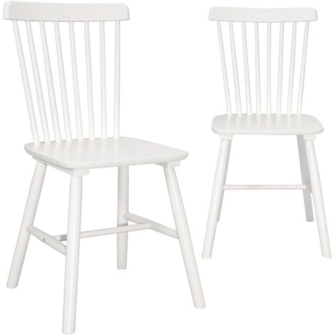 Ensemble de 2 chaises de bar style bistro café rétro vintage en bois massif verni Mona (bois teinté foncé)