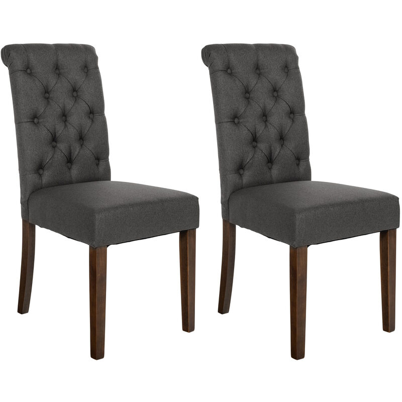 Ensemble de 2 chaises de restauration Lisburn gris foncé, tissu