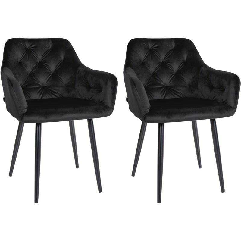 CLP - Ensemble de 2 chaises de restauration Stanley Velvet Nero