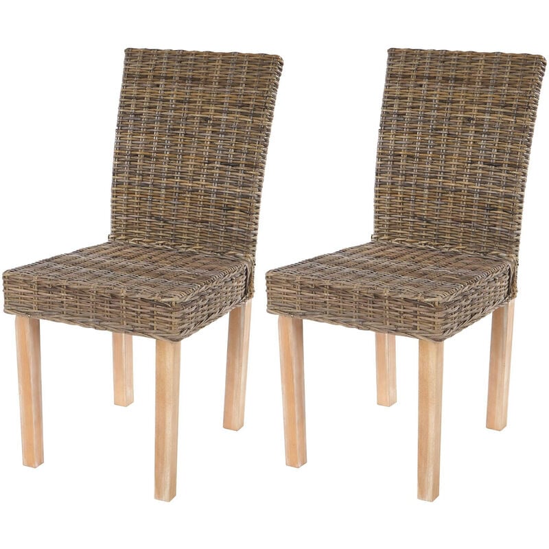 Nova - Lot de 2 chaises de sjour Littau chaise en osier, rotin kubu