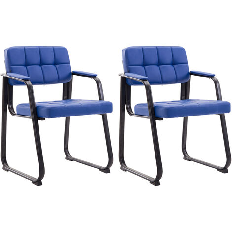 Ensemble de 2 chaises pour les visiteurs Canada B en fausse peau bleue