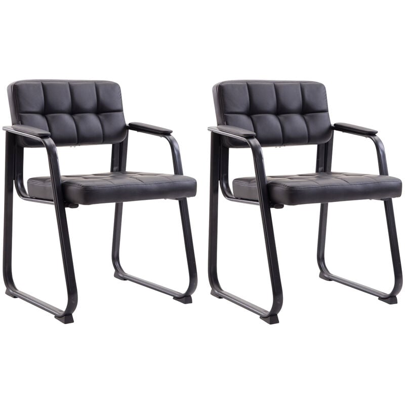 CLP - Ensemble de 2 chaises pour les visiteurs Canada b en fausse peau noire