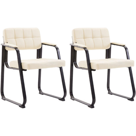 Ensemble de 2 chaises pour les visiteurs Canada B en faux cuir crème