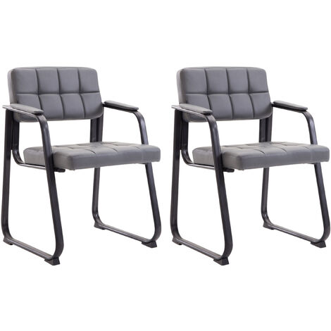 Ensemble de 2 chaises pour les visiteurs Canada B en faux cuir gris