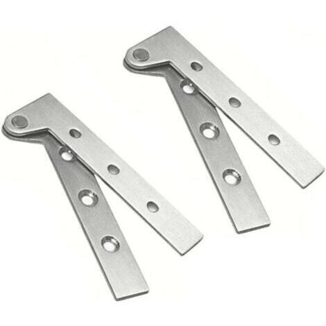 Ensemble de 2 Charnières à Pivot de Porte Cachées en Acier Inoxydable à Rotation de 360 Degrés, Charnières à Couteau Décalé de 4 Pouces, Charnière à Pivot Dissimulée, Argent Brossé