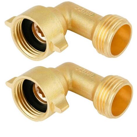 Ensemble de 2 coudes à 90° pour tuyau d'arrosage 3/4" (résistants).