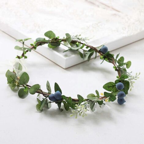 Ensemble de 2 couronnes de fleurs en soie pour cheveux - Printemps-été - Pour femmes - Pour mariage, fête