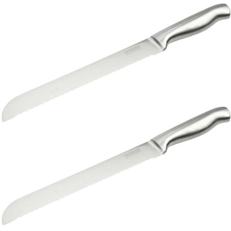 Ensemble de 2 Couteaux à pain en inox 33,5 cm en tout Nirosta