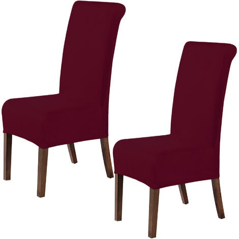 WELLHOME Ensemble de 2 couvercles de chaise avec dossier antiMancha Alba Burgundo