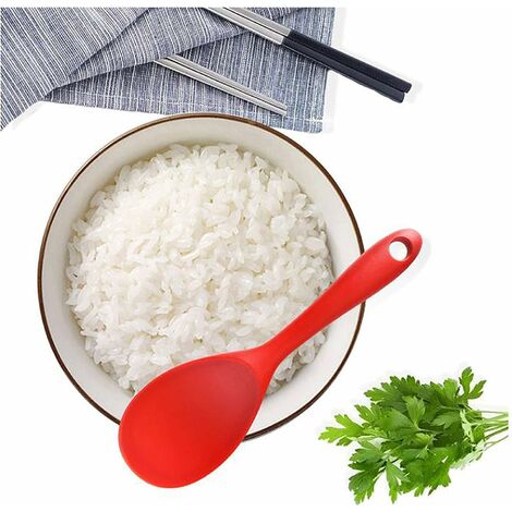 Ensemble de 2 cuillères de riz à gadge de cuisine résistante à la chaleur antiadhésive, pour le riz, purée de pommes de terre (vert)