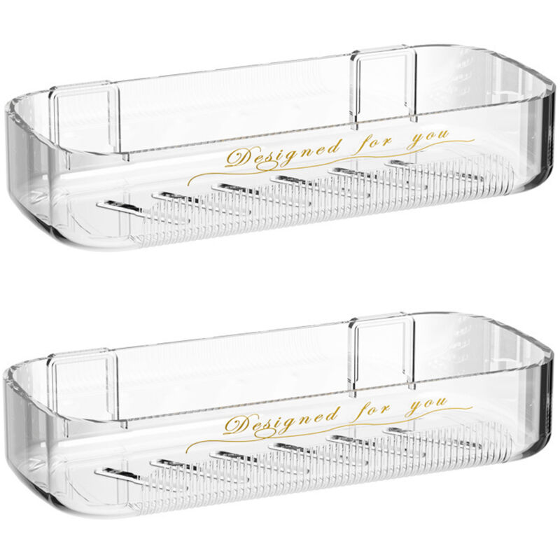 Ensemble de 2 étagères murales de salle de bain (aucun perçage requis), étagères de drainage pour salle de bain/cuisine