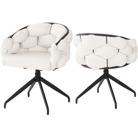 Ensemble de 2 fauteuils de luxe en velours, pivotants à 360°, pour salon et salle à manger.