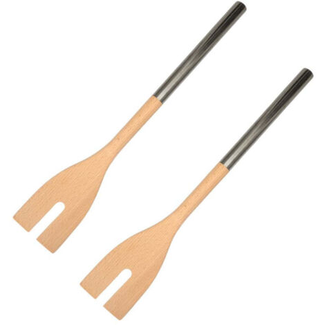 Ensemble de 2 Fourchettes à salade verte en bois 34 cm Fackelmann Boissellerie