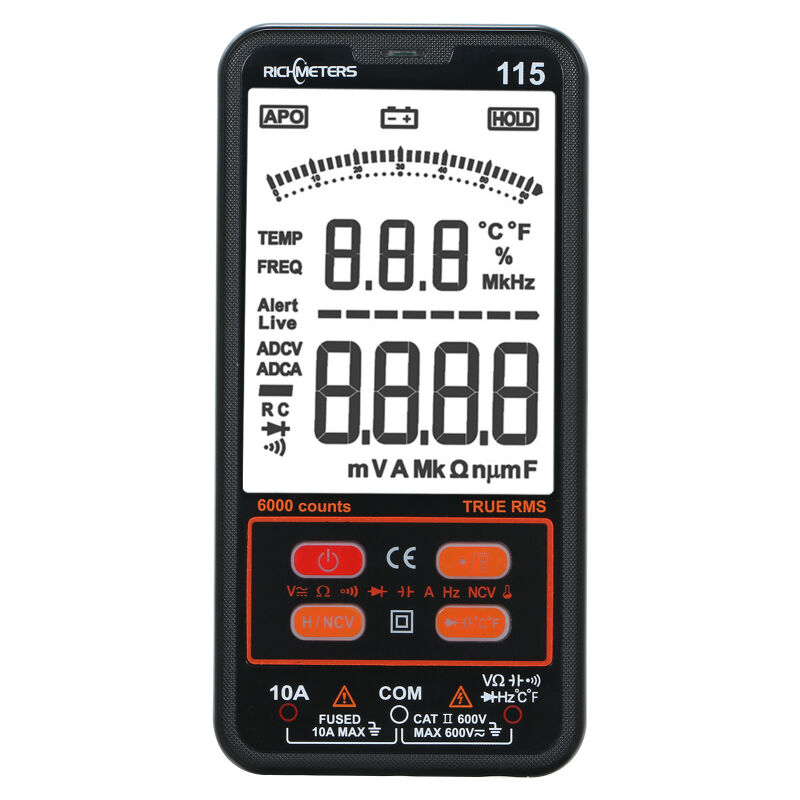 Multimètre numérique RM115 6 000 points, tension efficace vraie CA/CC, capacité, résistance, voltmètre à diode