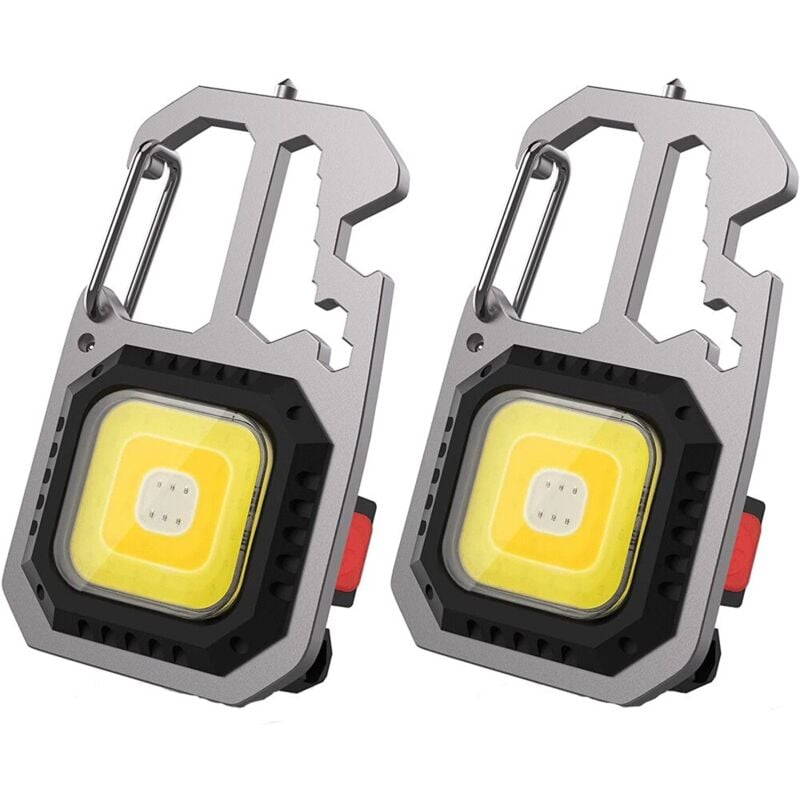 Ensemble de 2 lampes de travail, LED, 7 en 1, 6 watts, 800 lumens, étanche, type C, extérieur, avec aimant, noir