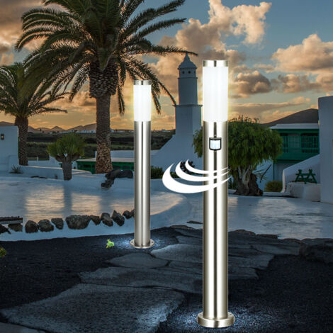 Ensemble de 2 lampes d'extérieur à LED détecteur de mouvement d'allée de jardin éclairage extérieur support de porte de maison lampadaires