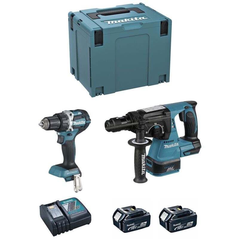Makita - Pack 2 outils DLX2191TJ (DDF484 + DHR243) 18V Li-Ion (2 x 5,0 Ah)