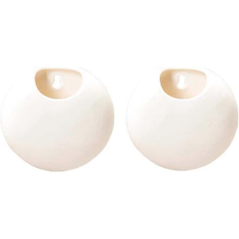 Ensemble de 2 mini pots de fleurs muraux en céramique blanche, petits pots décoratifs pour balcon, intérieur et extérieur