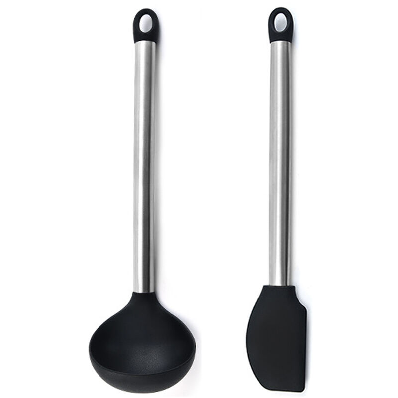 Ensemble de 2 mini ustensiles de cuisine - Outils de cuisine en acier inoxydable et silicone