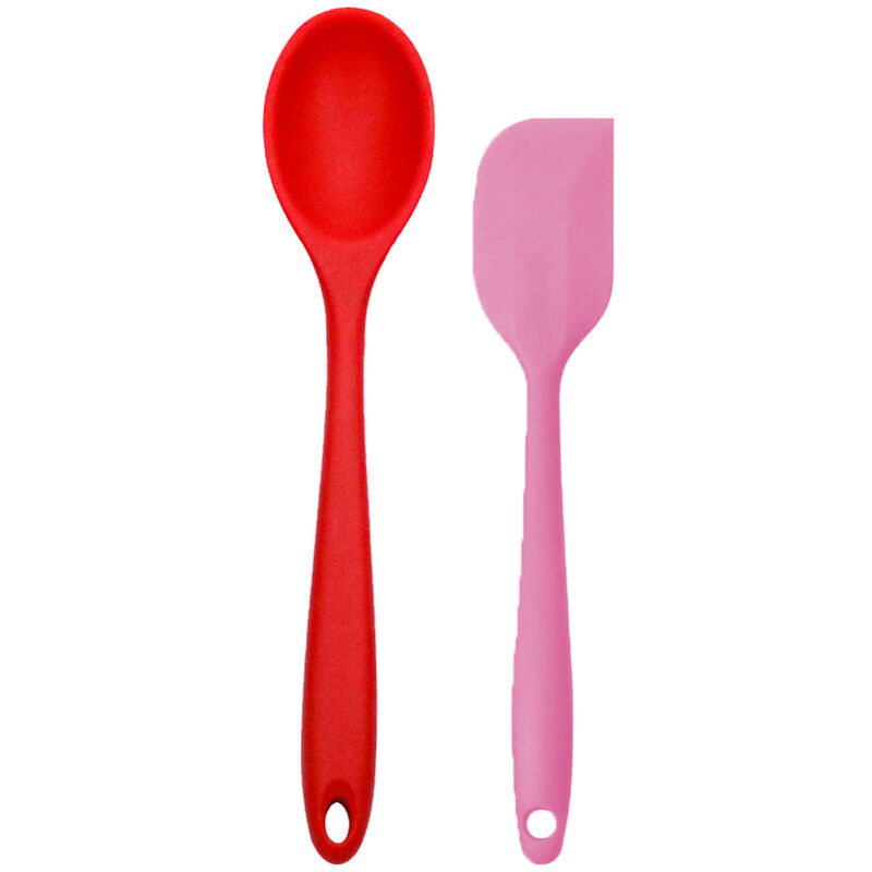 Ensemble de 2 mini ustensiles de cuisine - Outils de cuisine en silicone avec cuillères
