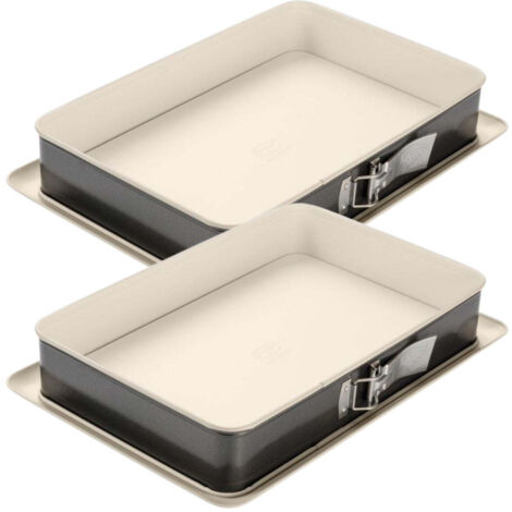 Ensemble de 2 Moules à charnière rectangulaire 38 x 25 cm Dr Oetker Back-Trend