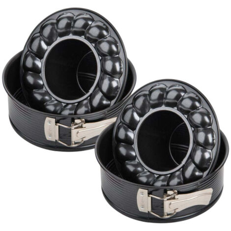 Ensemble de 2 Moules à manqué à charnière avec fond à savarin 18 cm Zenker Black Metallic