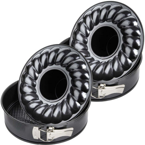 Ensemble de 2 Moules à manqué et à savarin double fond 26 cm Zenker Black Metallic