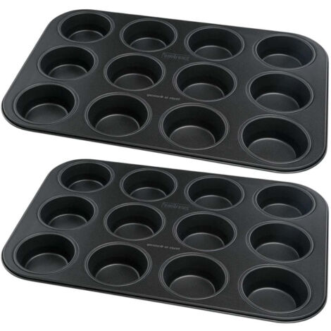 Ensemble de 2 Moules à muffins 12 empreintes 38 x 26 cm Zenker Black Metallic