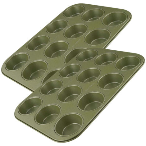 Ensemble de 2 Moules à muffins 12 empreintes 38 x 26 cm Zenker Green Vision
