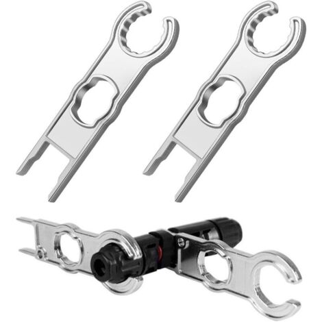 Ensemble de 2 Outils pour Connecteur de Panneau Solaire MC4, Clé en Métal pour Déconnexion Solide, Sertisseuse de Fil pour Câble et Connecteur de Système PV