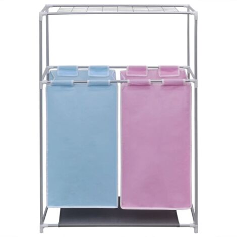 Ensemble de 2 paniers à linge，Panier à vêtements avec étendoir CFW228970