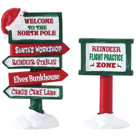 Ensemble de 2 panneaux du Pôle Nord Lemax - Fantaisie 2 pour village de Noël