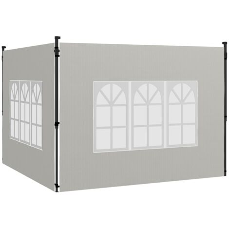Ensemble de 2 panneaux latéraux pour kiosque 3x3 3x6 panneaux latéraux étanches avec fenêtre blanche