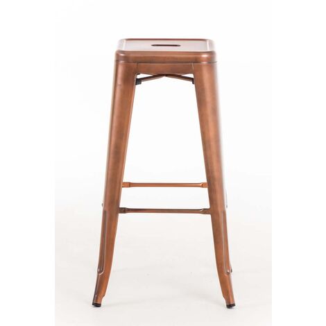 Ensemble de 2 pcs de selles dans un style industriel en métal sans couleurs arrière Couleur : Cuivre