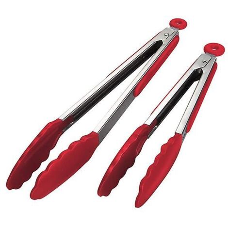 Ensemble de 2 pinces de cuisine rouges