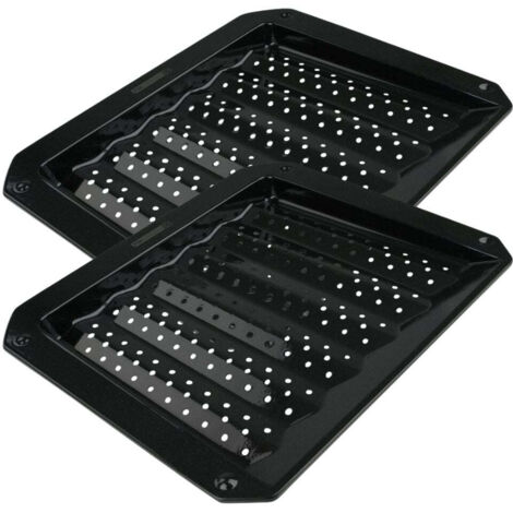 Ensemble de 2 Plaques ondulée et perforée pour four et barbecue en tôle 38 x 33 cm FM Professional Barbecue