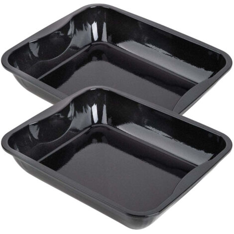 Ensemble de 2 Plats à four XXL rectangle en acier émaillé 40 x 34 cm Zenker Spécial cooking