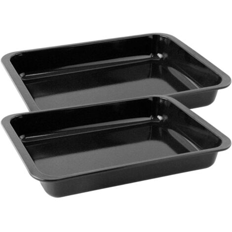 Ensemble de 2 Plats rectangulaire XXL 40 x 29 cm en acier émaillé Zenker Spécial Cooking