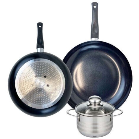 Ensemble de 2 Poêles de cuisson 20 et 24 cm et 1 faitout 12 cm Elo Prima Brillant