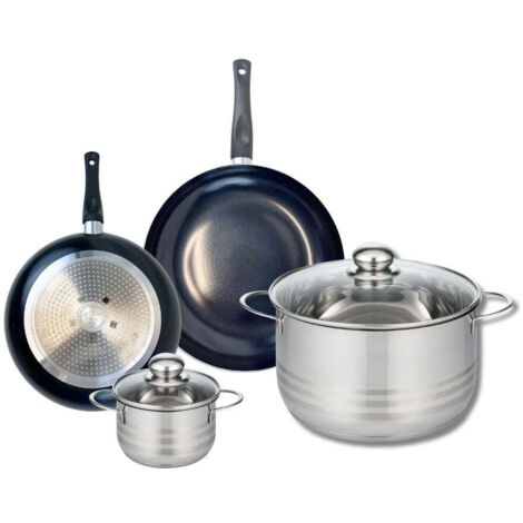 Ensemble de 2 Poêles de cuisson 20 et 24 cm et 2 faitouts 12 et 24 cm Elo Prima Brillant