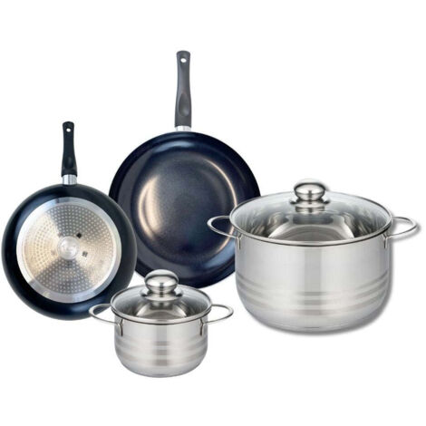 Ensemble de 2 Poêles de cuisson 20 et 24 cm et 2 faitouts 14 et 24 cm Elo Prima Brillant