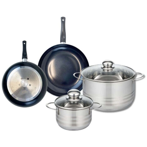 Ensemble de 2 Poêles de cuisson 20 et 24 cm et 2 faitouts 16 et 24 cm Elo Prima Brillant