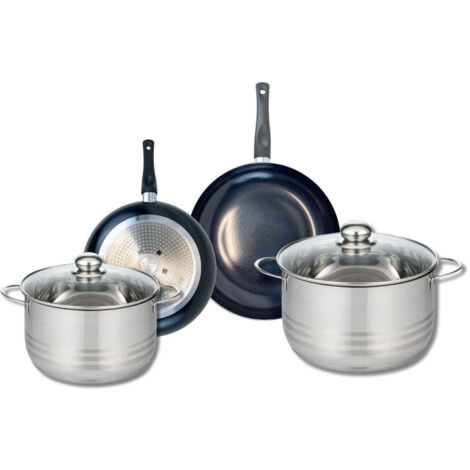 Ensemble de 2 Poêles de cuisson 20 et 24 cm et 2 faitouts 20 et 24 cm Elo Prima Brillant