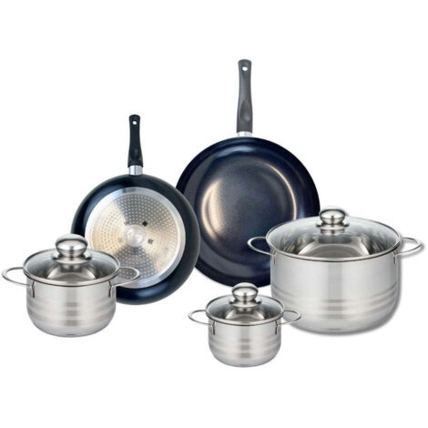 Ensemble de 2 Poêles de cuisson 20 et 24 cm et 3 faitouts 12, 14 et 24 cm Elo Prima Brillant