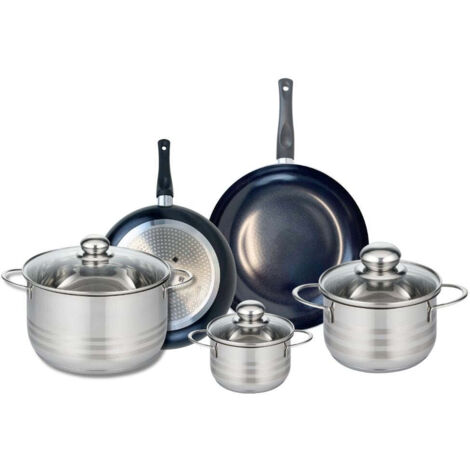 Ensemble de 2 Poêles de cuisson 20 et 24 cm et 3 faitouts 12, 16 et 20 cm Elo Prima Brillant