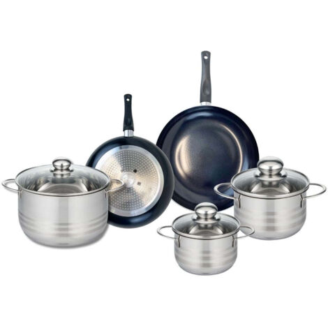 Ensemble de 2 Poêles de cuisson 20 et 24 cm et 3 faitouts 14, 16 et 20 cm Elo Prima Brillant