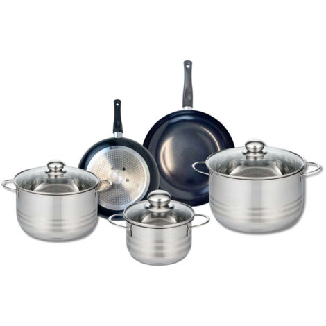 Ensemble de 2 Poêles de cuisson 20 et 24 cm et 3 faitouts 16, 20 et 24 cm Elo Prima Brillant